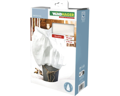 Windhager Winterschutzhaube Protect XXL für Pflanzen, Maße 1,5 x 2,5 Meter, 50 Gramm pro Quadratmeter, Durchmesser 95 Zentimeter.