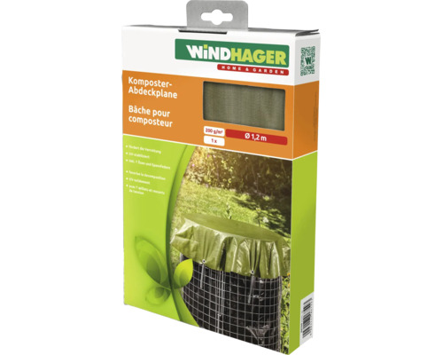 Bache pour composteur Windhager de 1,2 mètre de diamètre avec œillets et ressorts de tension