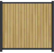 Panneau d'intimité en bois avec cadre en métal pour le jardin comme clôture moderne.