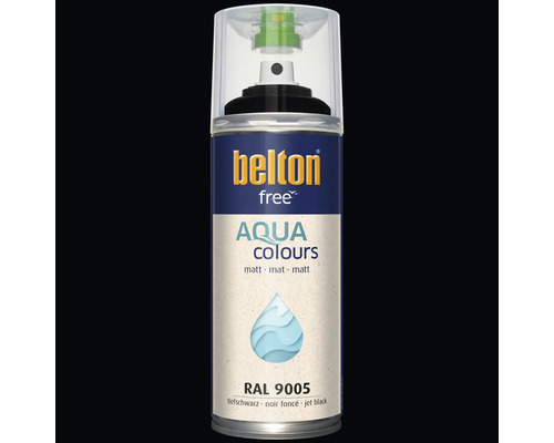 Belton free Aqua Colours Sprühlack matt in RAL 9005 tiefschwarz