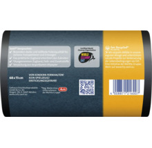 Rückseite der Produktverpackung Swirl Müllbeutel mit Produktinformationen und Hinweisen zur Nachhaltigkeit.