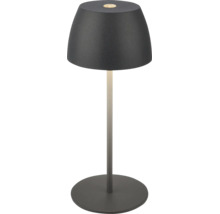 Moderne LED Tischleuchte mit rundem Schirm und schmalem Leuchtenfuß für den Innenbereich