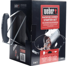 Kit de cheminée d allumage Weber Rapidfire comprenant une cheminée d allumage, deux kilogrammes de briquettes et trois cubes allume-feu.