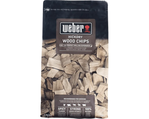Weber Hickory Räucherchips 0,7 Kilogramm wiederverschließbarer Beutel zum Grillen