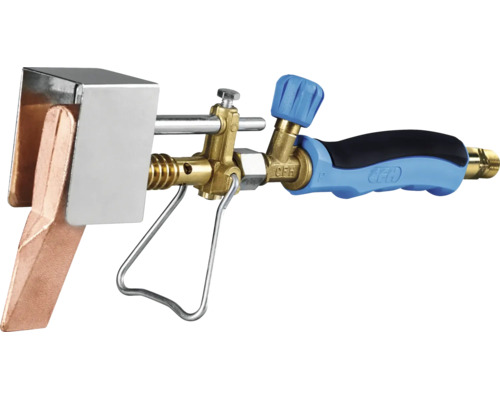 Fer a souder au gaz CFH avec panne en cuivre, ideal pour les travaux de soudure tendre sur gouttieres et toles.