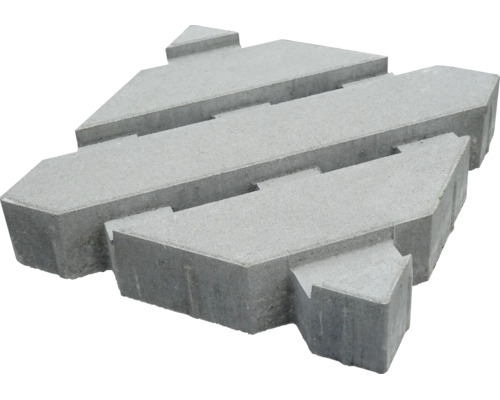Un pavé individuel en béton avec une forme géométrique spéciale pour la réalisation d allees ou de chemins.