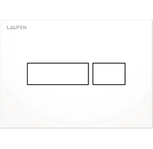 Logo Laufen et représentation graphique d une plaque de commande WC
