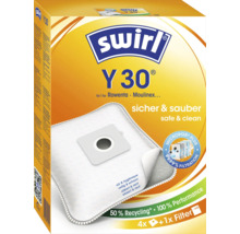 Swirl Staubsaugerbeutel Y 30 für Rowenta und Moulinex Staubsauger, Packung mit vier Beuteln und einem Filter.