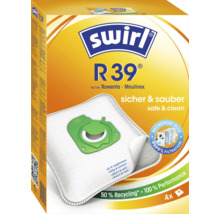 Swirl Staubsaugerbeutel R 39 für Rowenta und Moulinex Staubsauger mit Micropor Plus Filtration im Viererpack.