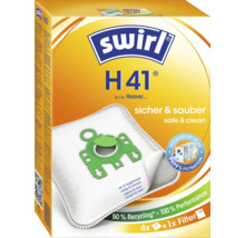 Sac aspirateur Swirl H 41 pour aspirateurs Hoover, paquet de 4 sacs et 1 filtre, filtration Micropor Plus.