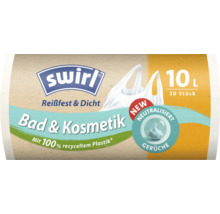 Sacs poubelle Swirl pour salle de bain et cosmétiques 10 litres 30 pièces en 100 pour cent plastique recyclé avec neutralisation des odeurs