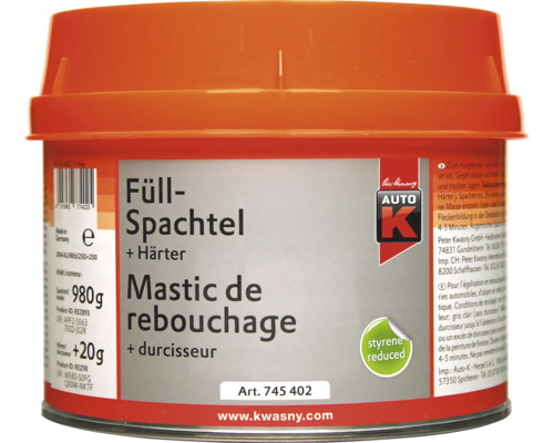 Auto K mastic de rebouchage avec durcisseur pot de 1000 grammes pour réparations automobiles