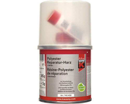 Auto K Polyester Reparatur Harz mit Haerter in einer Dose zur Verarbeitung von Glasfasermaterial