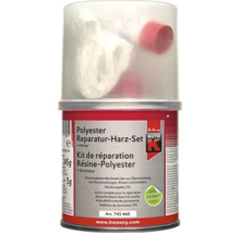 Kit de réparation résine polyester Auto K avec durcisseur et fibre de verre pour réparer la rouille, les fissures et les trous sur la carrosserie.