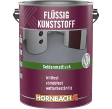 Dose Hornbach Flüssigkunststoff Seidenmattlack, trittfest, abriebfest und wetterbeständig, geeignet für Innen- und Außenbereiche.
