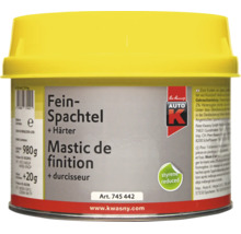 Pot de mastic de finition Auto K avec durcisseur 980 grammes plus 20 grammes pour réparations de carrosserie