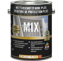 Farbeimer mit Wetterschutzfarbe Plus MIX für den Außenbereich, bietet Isoliersperrgrund und Wetterschutz in einem Produkt mit Langzeitschutz.