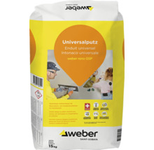 Weber Universalputz reno GSP Sack 15 Kilogramm gipshaltiger Haftleichtputz für Innenwände für Renovierungs und Ausgleichsarbeiten