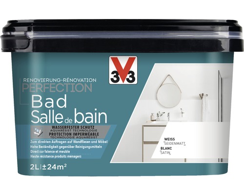 V33 Renovierungsfarbe Perfektion Bad, 2 Liter Dose