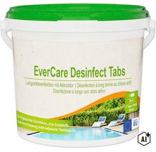 Kunststoffeimer EverCare Desinfect Tabs zur Poolwasserdesinfektion mit Aktivchlor (Image AI modified or generated)