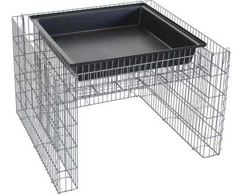 Gabion avec bac à plantes pour le jardin