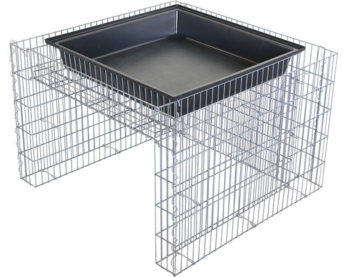 Table de plantation en gabion avec insert