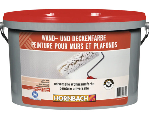 Eimer Wand und Deckenfarbe weiss matt von Hornbach mit Umweltsiegel Blauer Engel