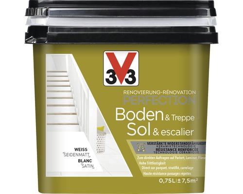 V33 peinture de rénovation pour sol et escalier, finition satinée, 0,75 litre
