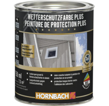 Pot de peinture de protection Hornbach Plus 750 millilitres pour extérieur avec protection longue durée et sous-couche isolante intégrée.