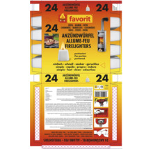 Allume-feu Favorit 24 pièces pour barbecue, cheminée et four, idéal pour allumer le feu facilement, rapidement et proprement.