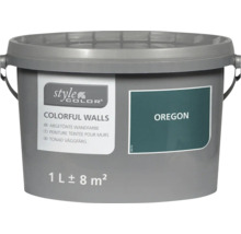 Ein Liter Style Color Colorful Walls Wandfarbe im Farbton Oregon im Eimer.