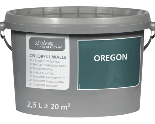 Eimer StyleColor Colorful Walls Wandfarbe im Farbton Oregon, Inhalt 2,5 Liter für circa 20 Quadratmeter.