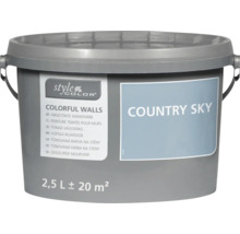 Seau de peinture murale StyleColor Colorful Walls teinte Country Sky contenant 2,5 litres pour environ 20 mètres carrés de surface.