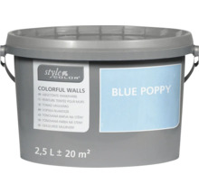 Style Color Colorful Walls Wandfarbe im Eimer 2,5 Liter Blue Poppy