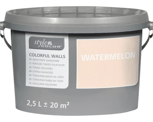 Seau de 2,5 litres de peinture murale Style Color dans le ton Watermelon pour une surface de 20 mètres carrés