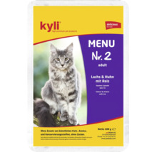 Nourriture pour chats Kyli Menu numéro 2 saumon et poulet avec riz nourriture humide 100 grammes