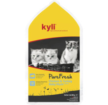 Aliment humide pour chatons Kyli PureFresh au poulet et à la dinde sous forme de purée de viande avec du miel suisse en sachet de 85 grammes.
