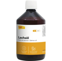 Huile de saumon Kyli aliment complementaire pour chiens et chats pour usage interne en bouteille