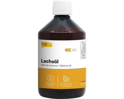 Kyli Lachsoel Ergaenzungsfuttermittel fuer Hunde und Katzen zur inneren Anwendung in der Flasche