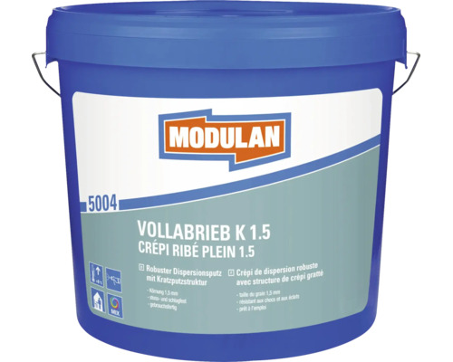 Eimer Modulan Vollabrieb K 1.5 Dispersionsputz mit 1.5 Millimeter Körnung für den Innen und Außenbereich