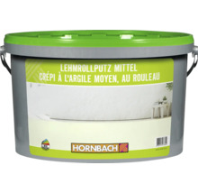 Kunststoffeimer mit Lehmrollputz in der Korngröße mittel mit Hornbach Logo