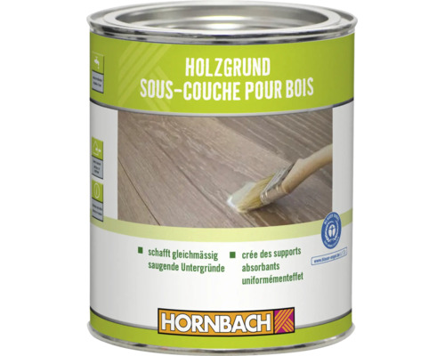 Dose Hornbach Holzgrund zur Vorbehandlung von Holzoberflächen mit Pinselmotiv und Blauer Engel Umweltzeichen. Dose Hornbach Holzgrund zur Vorbehandlung von Holzoberflächen mit Pinselmotiv und Blauer Engel Umweltzeichen.