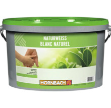 Ein Eimer Hornbach Wandfarbe Naturweiss mit hoher Deckkraft.