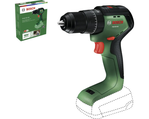 Perceuse visseuse à percussion sans fil Bosch PSB 18V 60 avec moteur sans balais et emballage