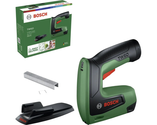 Bosch Akku Tacker Tweo mit Verpackung, Ladeschale und Klammern