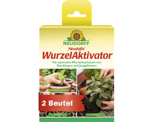 Neudorff Neudofix WurzelAktivator zur Förderung des Wurzelwachstums von Stecklingen und Jungpflanzen, Packung mit zwei Beuteln.