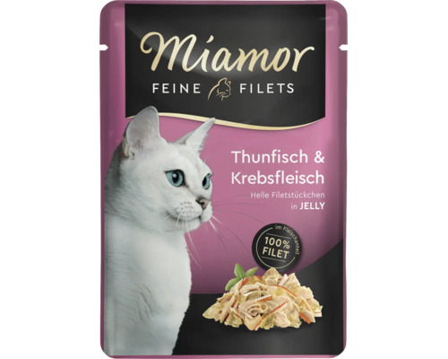 Aliment pour chat Miamor Feine Filets thon et crabe en gelée