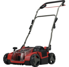 Scarificateur électrique Einhell avec guidon réglable et carter en plastique robuste pour l'entretien de la pelouse au jardin.