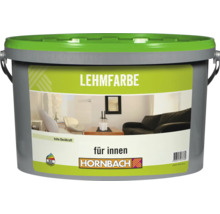 Peinture à l'argile HORNBACH pour intérieur, seau avec pouvoir couvrant élevé et logo HORNBACH.