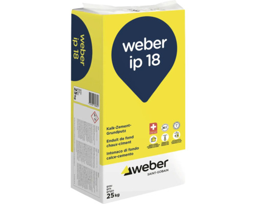 Weber ip 18 Kalk Zement Grundputz Sack 25 Kilogramm für Innen und Außen